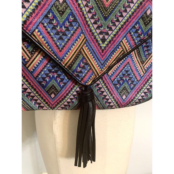 jessica mcclintock Crossbody Clutch Colorful Embroidered Boho - Picture 7 of 9